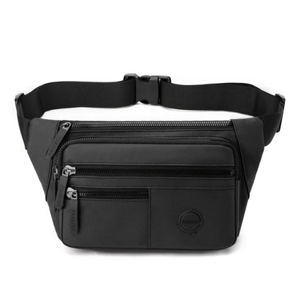 Sac Banane Homme en Nylon Multipoches Noir – Grande Capacité, Léger avec Sangle Ajustable