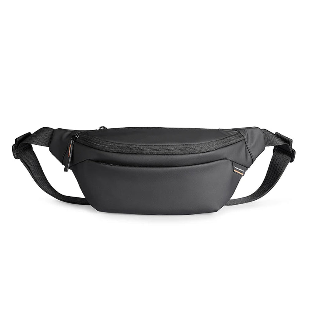 Sac Banane Homme en Oxford et PU Noir – Rangement Moderne pour Travail et Loisirs