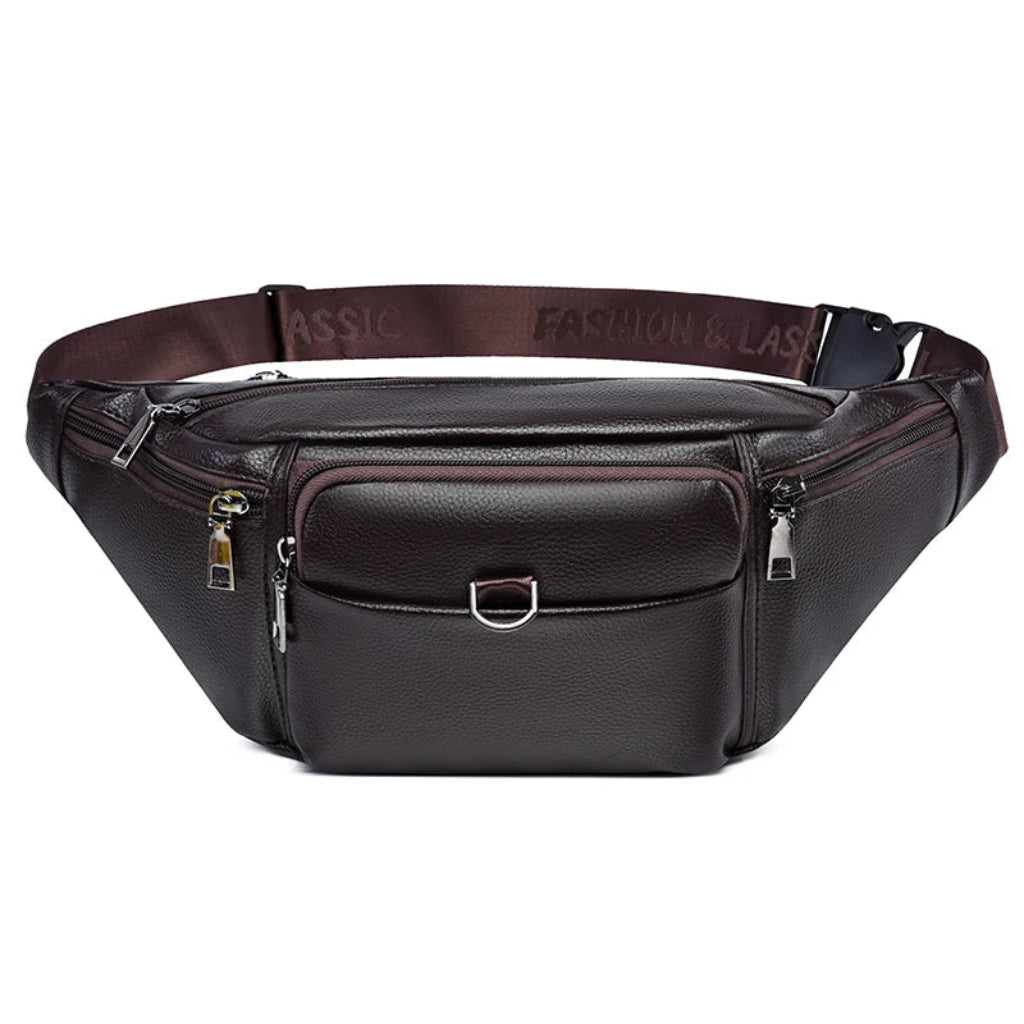 Sac Banane en Similicuir Marron pour Homme  – Ceinture Multipoches Modèle A