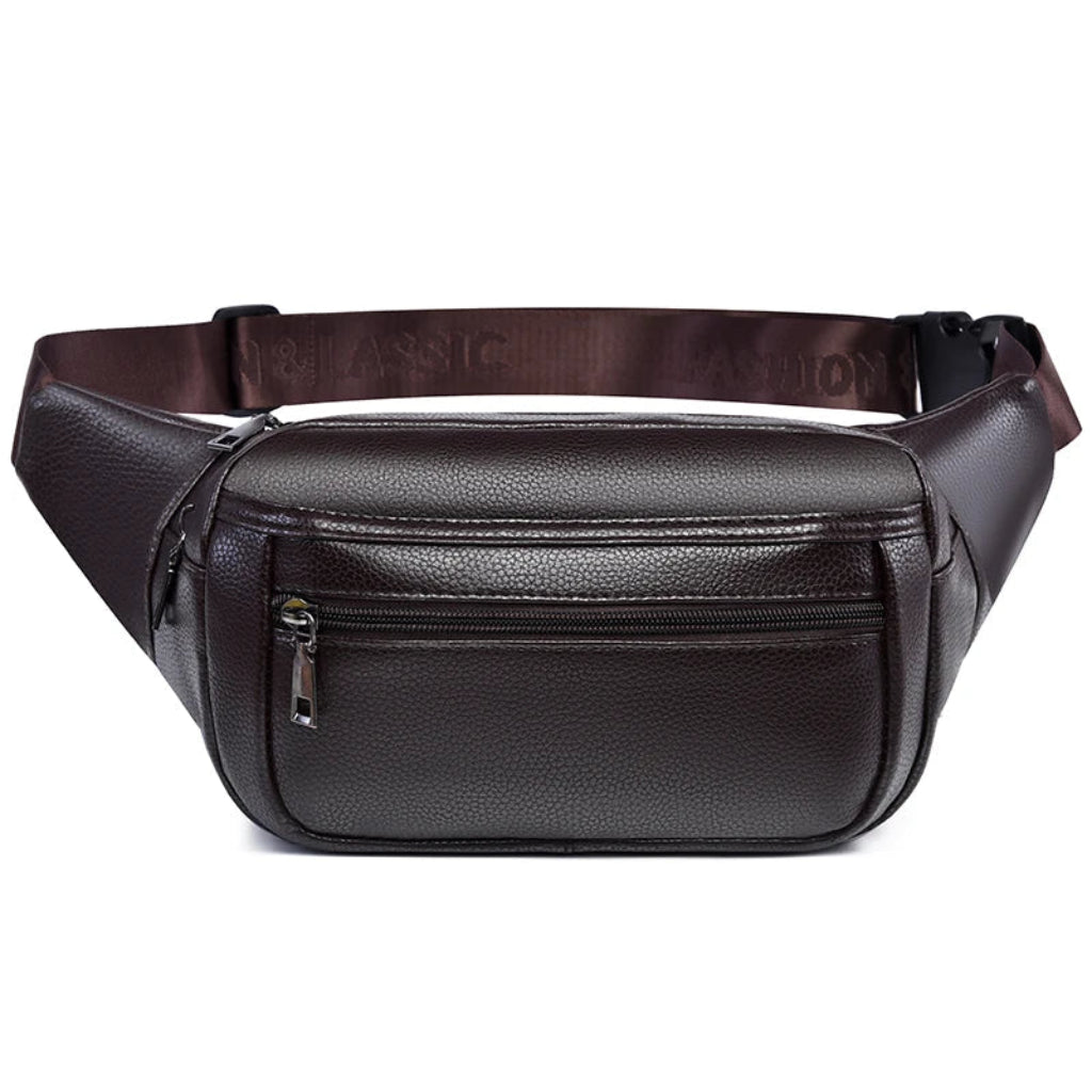 Sac Banane en Similicuir Marron pour Homme  – Ceinture Multipoches Modèle B