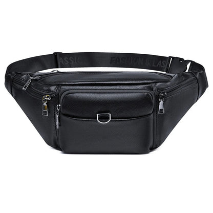 Sac Banane en Similicuir Noir pour Homme  – Ceinture Multipoches Modèle A