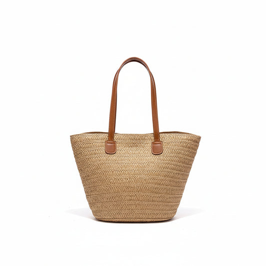 Sac à Bandoulière Femme Bohème Naturel – Paille Tressée Cuir