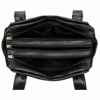 Sac à Bandoulière Femme Boston – Multi-Couches en Cuir Synthétique, Grande Capacité avec Bandoulière Ajustable