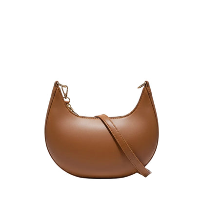 Sac à Bandoulière Femme Demi-Lune Vintage Marron Clair – Élégance Intemporelle