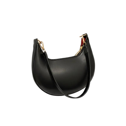 Sac à Bandoulière Femme Demi-Lune Vintage Noir – Élégance Intemporelle