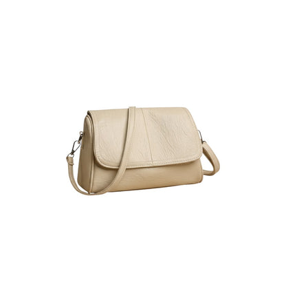 Sac à Bandoulière Femme Effet Cuir Ciré Beige – Élégance Vintage et Style Intemporel