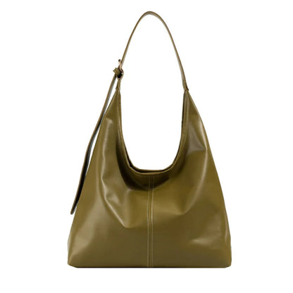 Sac à Bandoulière Femme Grande Capacité Kaki - Style Minimaliste en Cuir PU