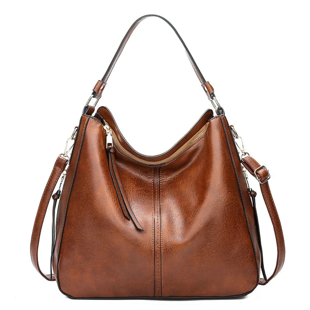 Sac à Bandoulière Femme Hobo Grande Capacité Marron – Cuir PU Vintage avec Bandoulière Ajustable