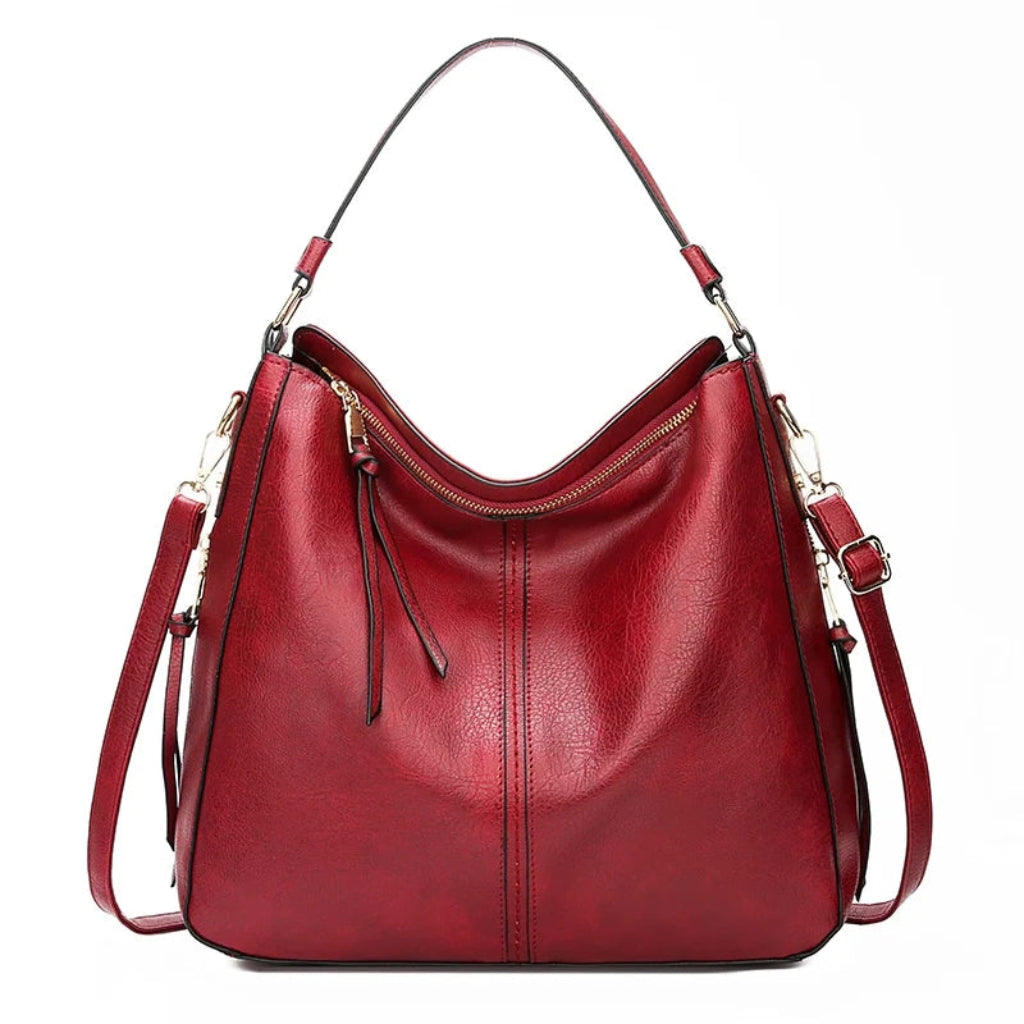 Sac à Bandoulière Femme Hobo Grande Capacité Rouge – Cuir PU Vintage avec Bandoulière Ajustable