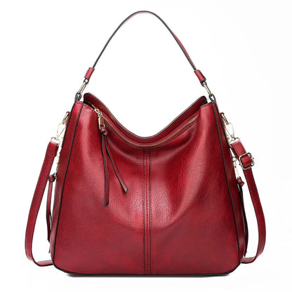 Sac à Bandoulière Femme Hobo Grande Capacité Rouge – Cuir PU Vintage avec Bandoulière Ajustable