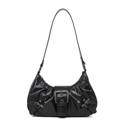 Sac à Bandoulière Femme Hobo Y2K Rétro Plissé Noir – Cuir PU Vintage Chic