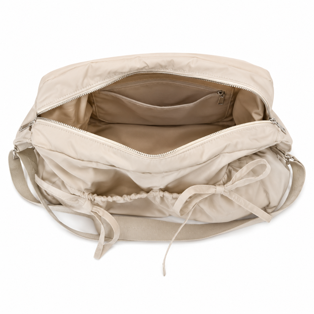 Sac à Bandoulière Femme Nylon Plissé – Grande Capacité, Multiples Poches, Hobo Casual