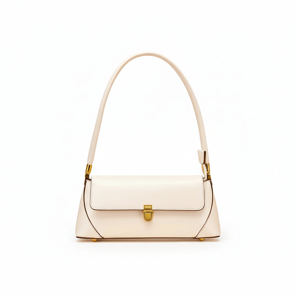 Sac à Bandoulière Femme Vintage Blanc – PU Style Baguette