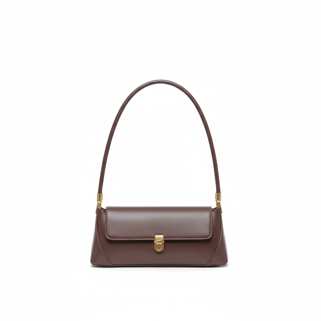 Sac à Bandoulière Femme Vintage Marron – PU Style Baguette