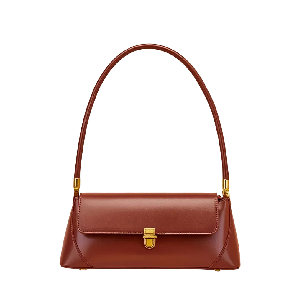 Sac à Bandoulière Femme Vintage Rouge – PU Style Baguette