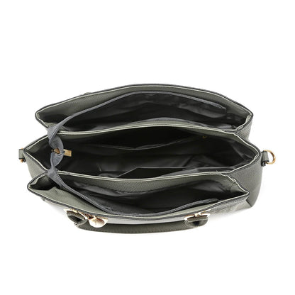 Sac à Bandoulière Femme en Cuir PU – Broderie Texturée & Pompons, Multi-poches