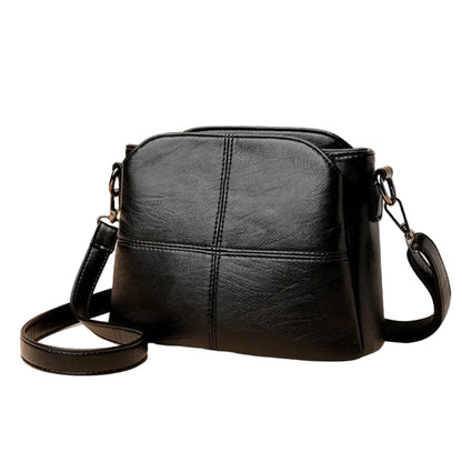Sac à Bandoulière Femme en Cuir PU Noir – Style Vintage Élégant