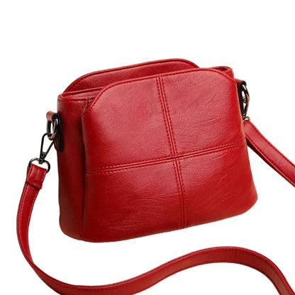 Sac à Bandoulière Femme en Cuir PU Rouge – Style Vintage Élégant