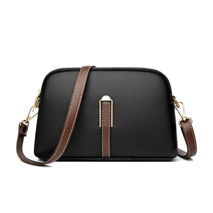 Sac à Bandoulière Femme en Cuir Véritable Noir – Sac à Main Élégant avec Bandoulière Ajustable