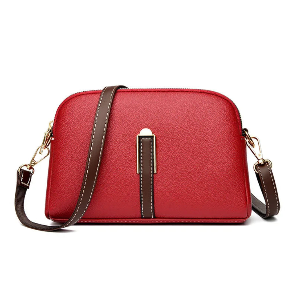 Sac à Bandoulière Femme en Cuir Véritable Rouge – Sac à Main Élégant avec Bandoulière Ajustable