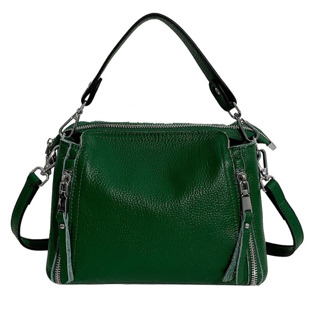 Sac à Bandoulière Femme en Cuir de Vache Véritable Vert – Sac Seau Élégant
