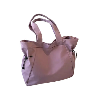 Sac à Bandoulière Femme en Nylon Violet – Grande Capacité, Cordons de Serrage