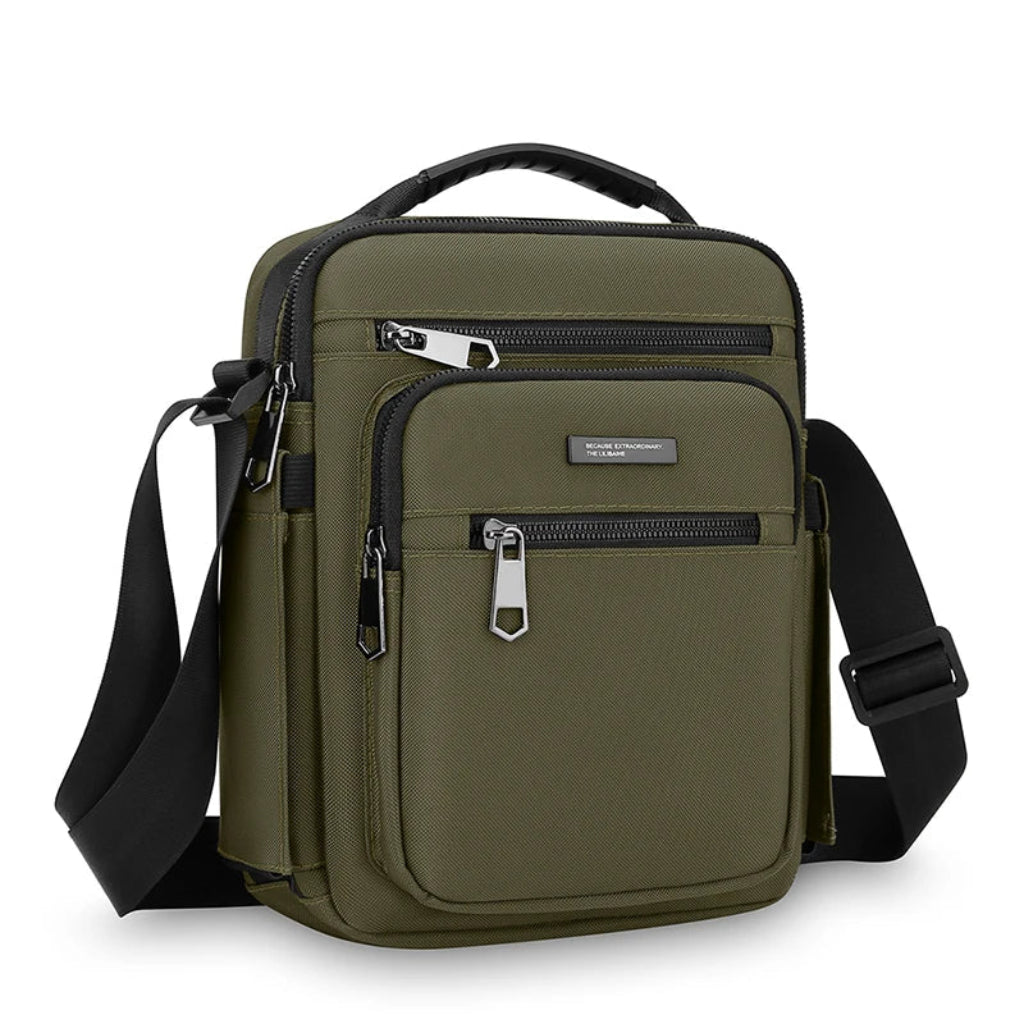 Sac à Bandoulière Homme 4 Couches Vert – Organisation Premium Oxford avec Poche Bouteille