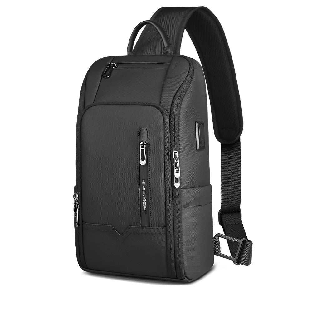 Sac à Bandoulière Homme Antivol en Oxford – Besace Multifonction avec Port USB