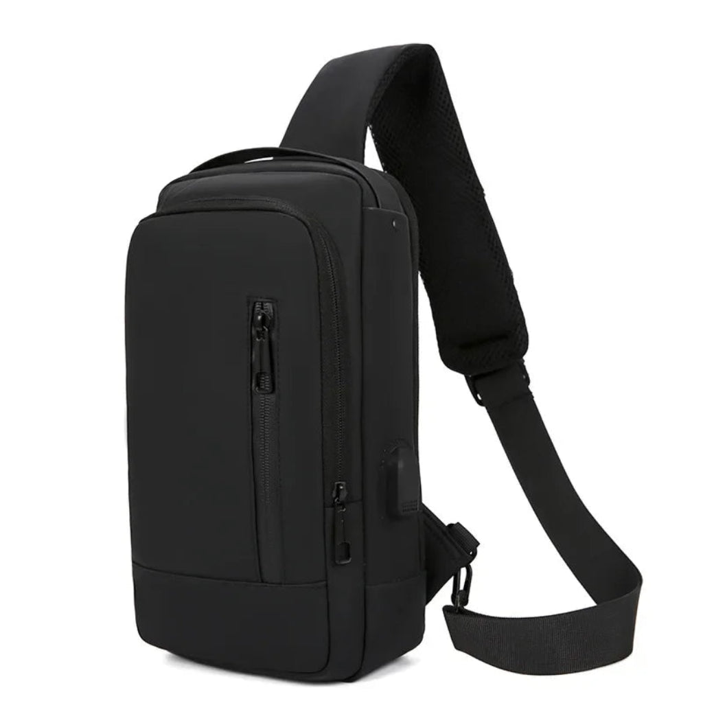 Sac Bandoulière Homme Business Noir – Anti-Vol avec Verrou à Code & Port USB