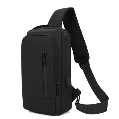 Sac Bandoulière Homme Business Noir – Anti-Vol avec Verrou à Code & Port USB