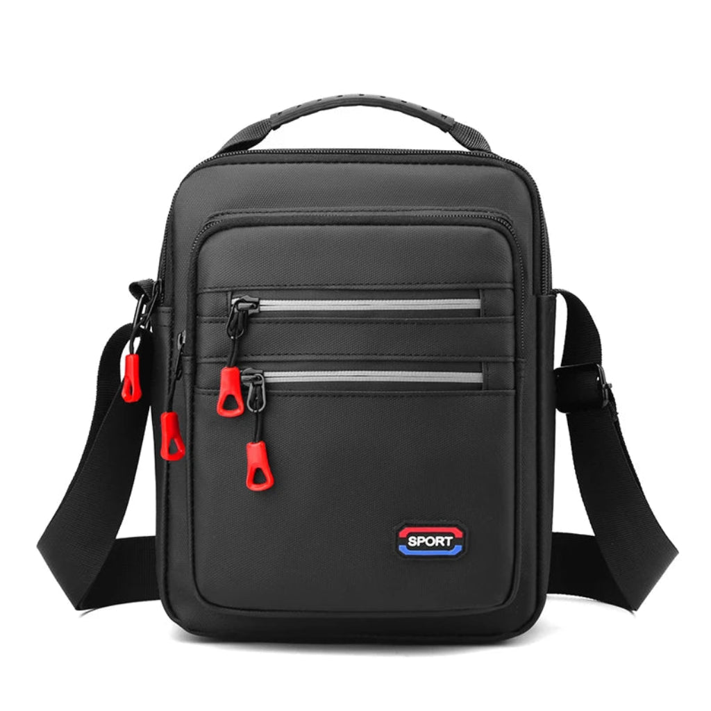 Sac à Bandoulière Homme Business Noir – Oxford, Double Compartiment, Organisation Premium