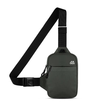 Sac à Bandoulière Homme Compact en Nylon Gris Foncé – Léger et Pratique au Quotidien