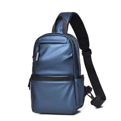 Sac à Bandoulière Homme Multifonction Bleu – Grande Capacité en Polyester, Style Urbain Moderne