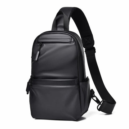 Sac à Bandoulière Homme Multifonction Noir – Grande Capacité en Polyester, Style Urbain Moderne