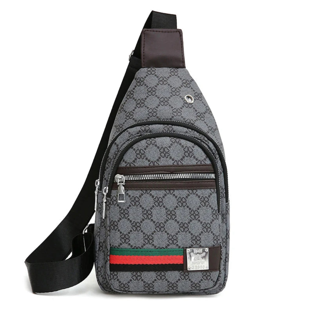 Sac Bandoulière Homme Multifonction en PU Gris Clair – Organisation Optimale au Quotidien
