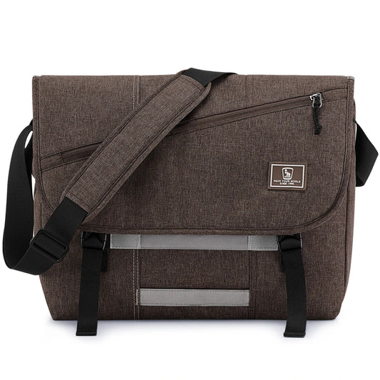 Sac à Bandoulière Homme – Sac Besace Toile Résistante – Sacoche Ordinateur 15" marron