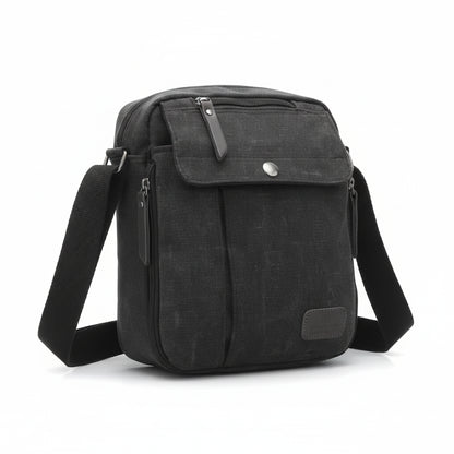 Sac à Bandoulière Homme en Canvas - Noir – Besace Élégante et Fonctionnelle