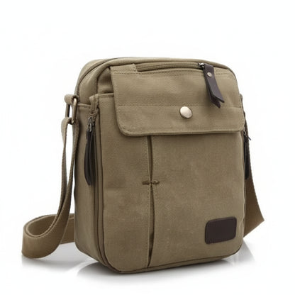 Sac à Bandoulière Homme en Canvas Kaki – Besace Élégante et Fonctionnelle