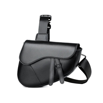 Sac à Bandoulière Homme Élégant Noir – Sacoche Crossbody en Polyester et Cuir Synthétique