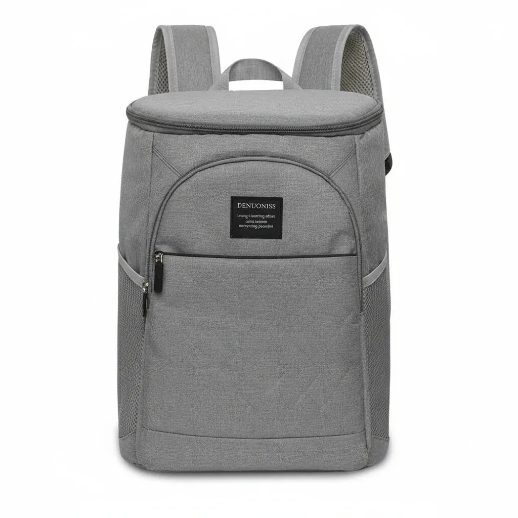 Sac à Dos Isotherme 20L Multicouche Gris - Imperméable & Anti-Fuite - Oxford - Pique-nique, Camping & Voyage
