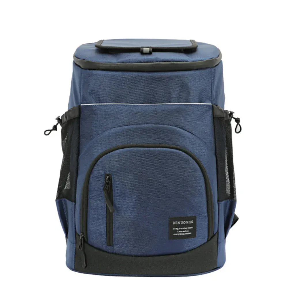 Sac à Dos Isotherme 30L Bleu – Glacière Thermique Portable Double Compartiment pour Repas, Voyage et Loisirs