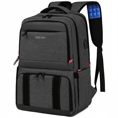 Sac à Dos Isotherme Multifonction Noir 17.3" - Grande Capacité Double Compartiment Thermique pour Repas et Ordinateur