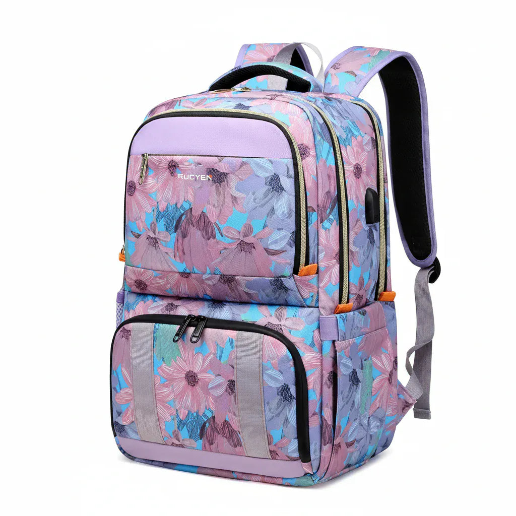 Sac à Dos Isotherme Multifonction Rose - Grande Capacité Double Compartiment Thermique pour Repas et Ordinateur