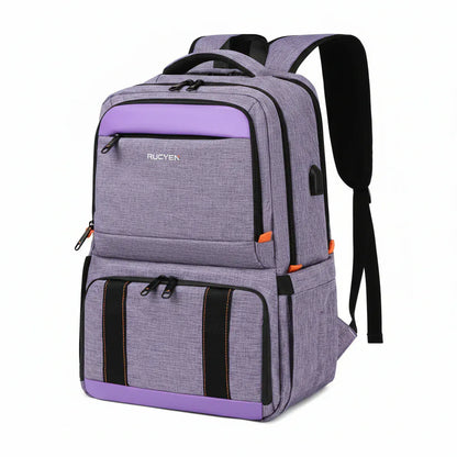Sac à Dos Isotherme Multifonction Violet - Grande Capacité Double Compartiment Thermique pour Repas et Ordinateur