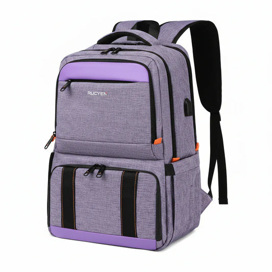 Sac à Dos Isotherme Multifonction Violet - Grande Capacité Double Compartiment Thermique pour Repas et Ordinateur