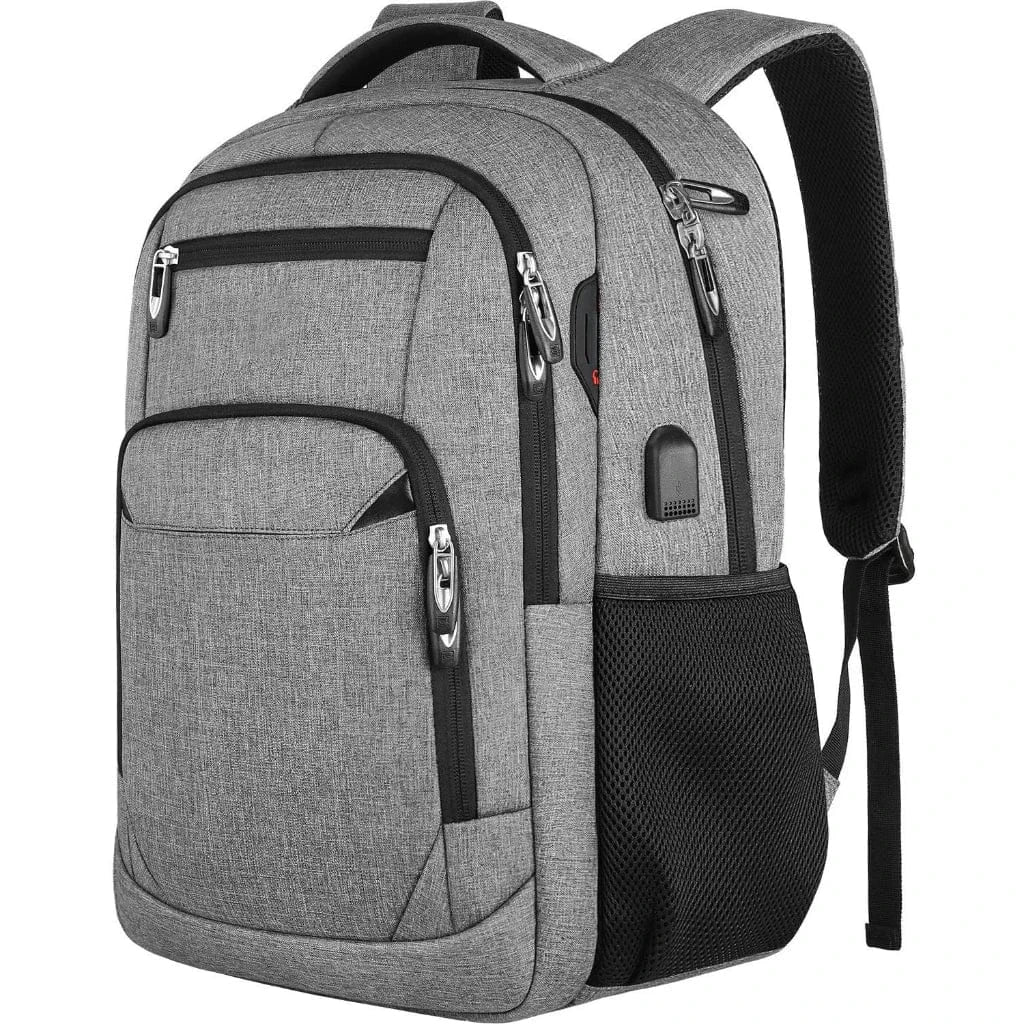 Sac à Dos Isotherme Multifonction avec Port USB Gris - Grande Capacité Thermique pour Repas et Organisation Professionnelle