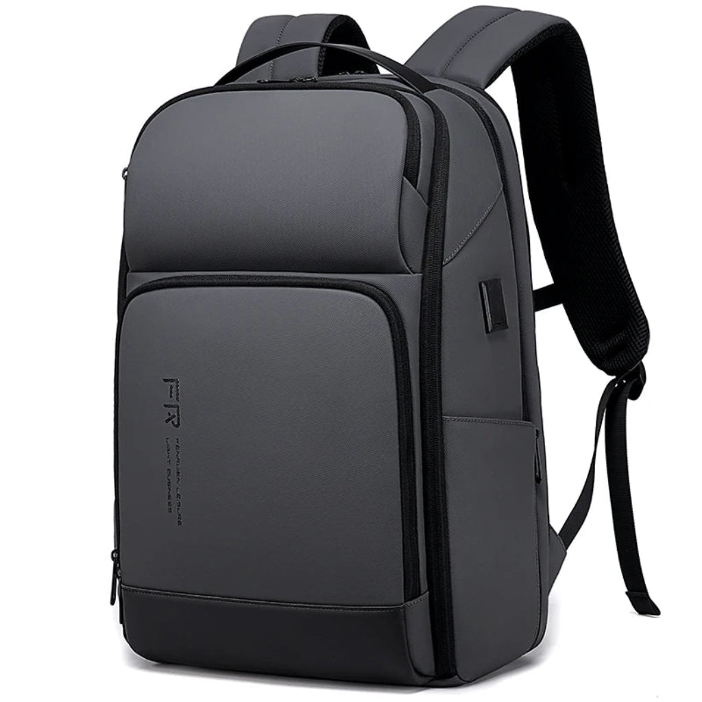 Sac à Dos de Voyage 35L - Chargeur USB Intégré Gris - Compatible Ordinateur 15.6" - Imperméable Nylon