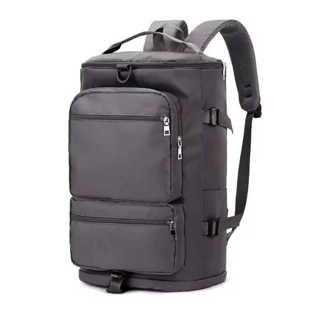 Sac à Dos de Voyage Grande Capacité Multifonction Gris - Double Couche Oxford/Nylon Imperméable