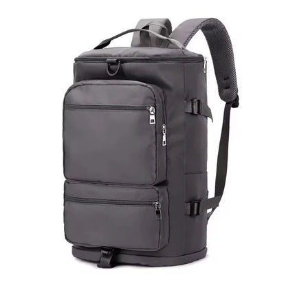 Sac à Dos de Voyage Grande Capacité Multifonction Gris - Double Couche Oxford/Nylon Imperméable