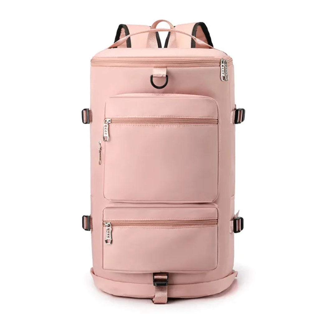 Sac à Dos de Voyage Grande Capacité Multifonction Rose - Double Couche Oxford/Nylon Imperméable